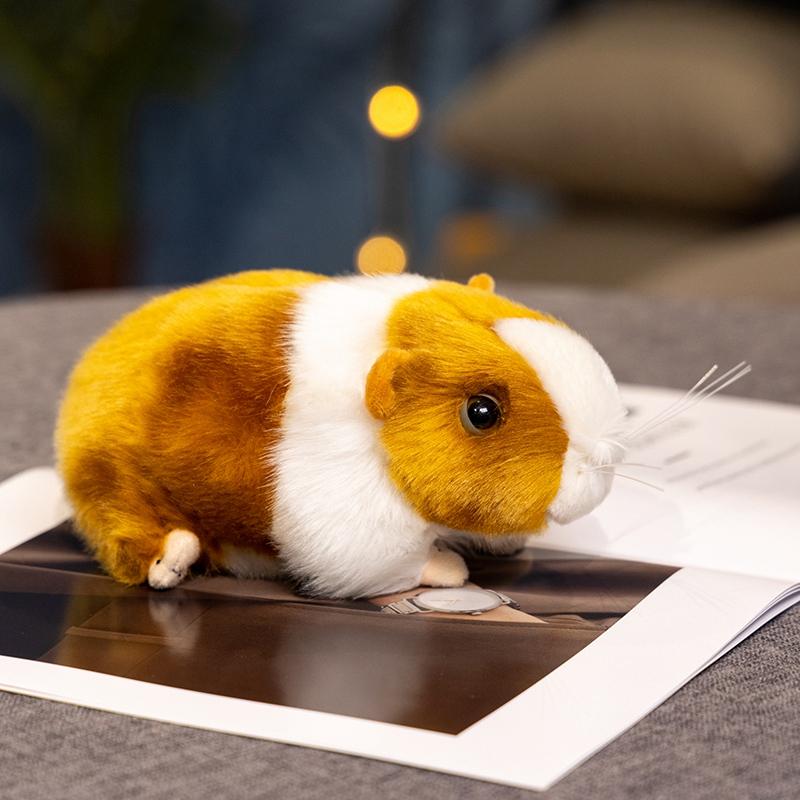 Mini Fur Guinea Pig Plush Doll Pillow Creative Capybara Hamster Stuffed Toy Simulation Animal Figurine Home Decor Birthday Gift