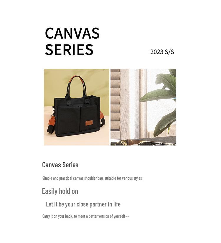 Japanese Minimalist Large-Capacity Crossbody Canvas Backpack & Versatile Tote Handbag.