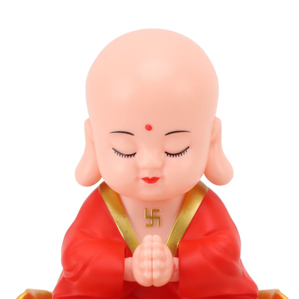 Small Monk Ornaments Cute Monk Car Interior Display Decoration Light Energy Sensing Decorations for Car Dashboard Home