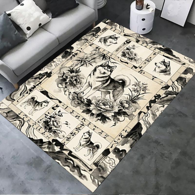 2025 New Husky Dog Carpet Rug for Living Room Bedroom Home Sofa Decoration,Kids play Non-slip Floor Mat58