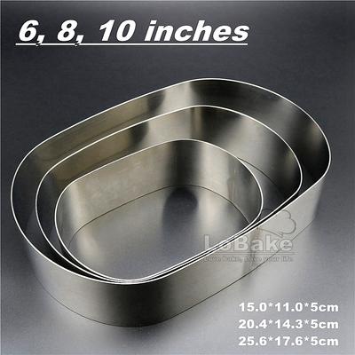 3 Sizes 6 8 10 Inches 5cm Height 304 Stainless Steel Oval Ellipse Mousse Ring Birthday Cake Mold Cheese Mould DIY Bakery Tools