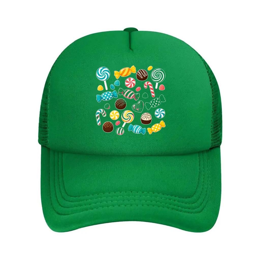 Playful Sweet Treats Sticker Collect Mesh Baseball Cap Hip Hop