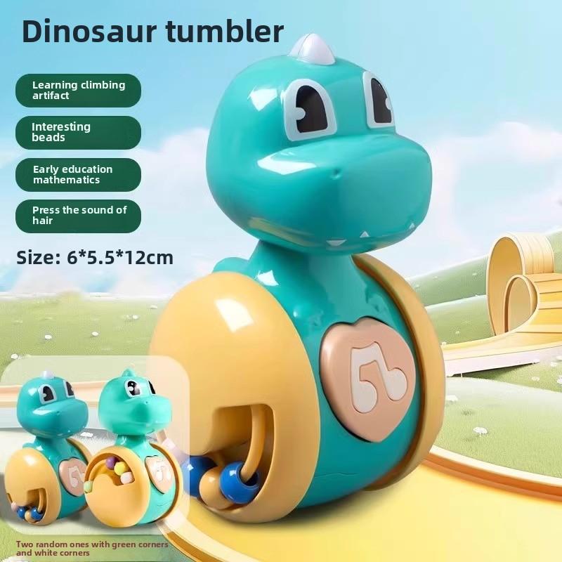 

Игрушки для малышей Roly Poly от 6 до 12 месяцев, игрушки-качели для мальчиков и девочек - идеально подходят для обучения лазанию и раннего развития! Dinosaur зелёный