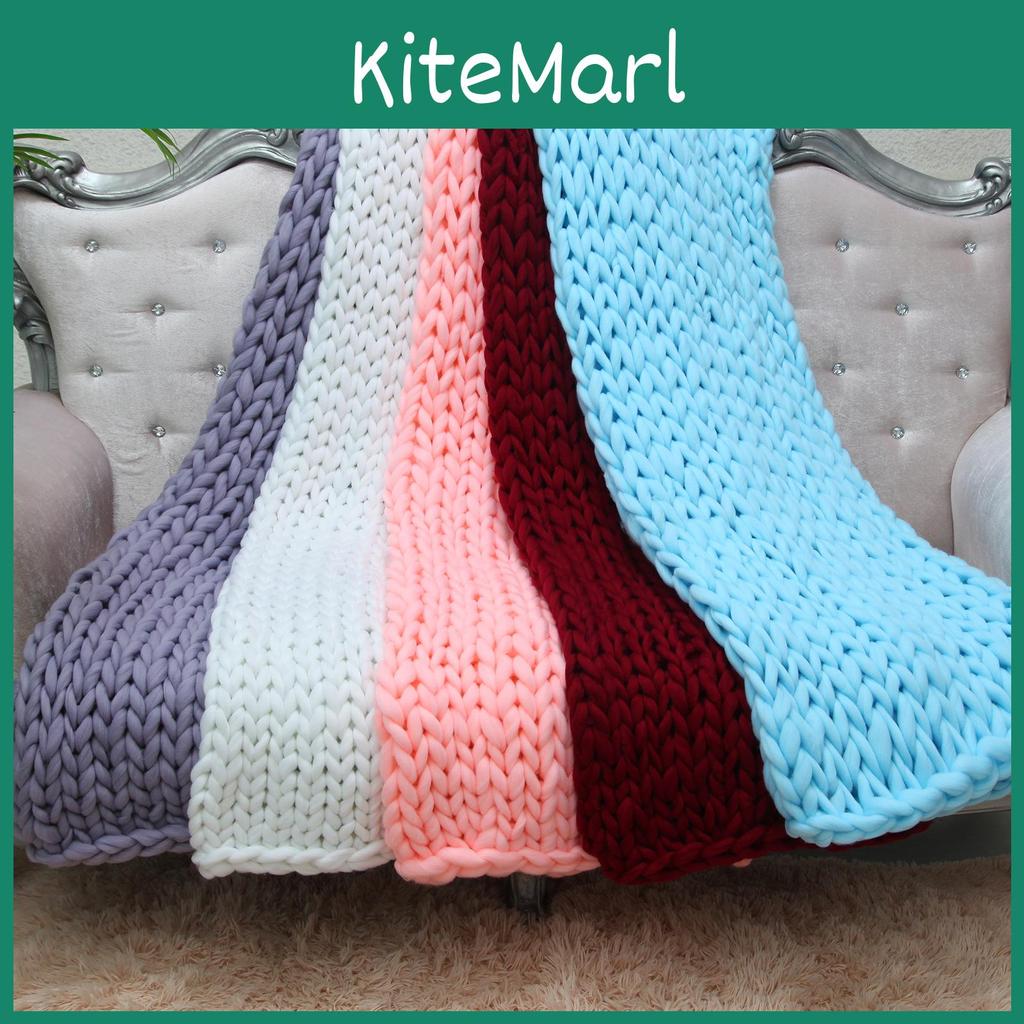 Wish Cozy Handwoven Thick Yarn Blanket For Adults Stylish Sofa Cover Soft And Plush