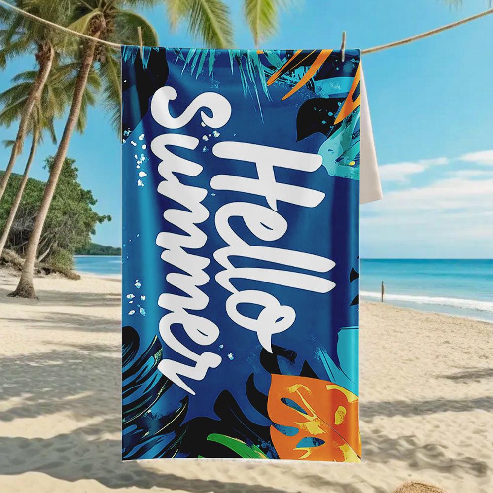 New, Double-sided Velvet Beach Towel Quick-drying Sports Towel Printed Bath Towel