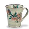 Kutani Ware Iwataya Pair Mug Colored Flowers and Birds AP7-0863