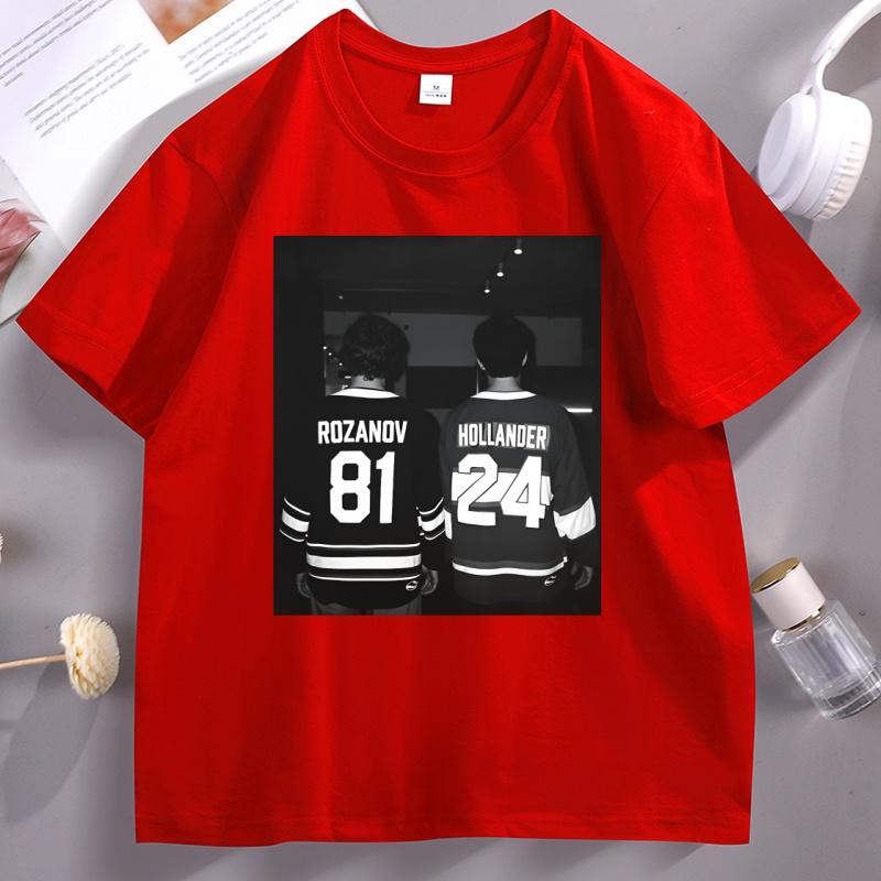 Erhitztes Rivalitat T Shirt Hudson Williams Connor TShirt Casual Round Neck Short Sleeve Ilya Rozanov Shane Hollander Tshirt