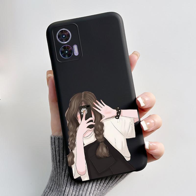 For Motorola Edge 30 Neo Case Cute Love Rabbit Slim TPU Soft Black Cover For Moto Edge 30 Lite Fundas Edge30 Fusion Ultra Bumper