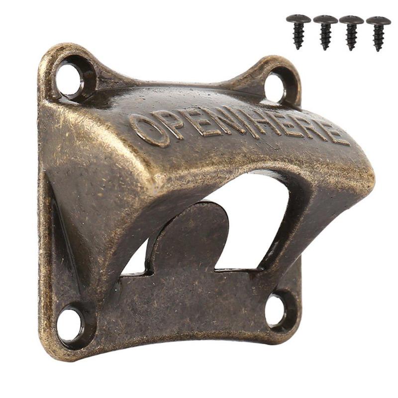 Mounted Bottle Wall Opener Beer Soda Bar Accessories Square Bronze Beer Opener