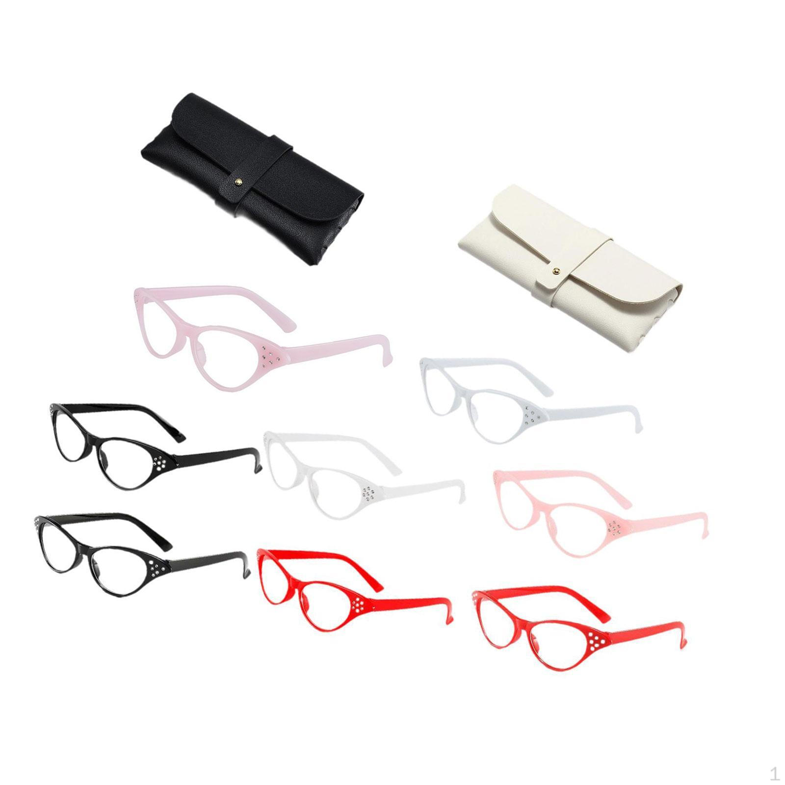 

8x Cat Rhinestone Glasses Stylish Retro Costume Old Lady for Women