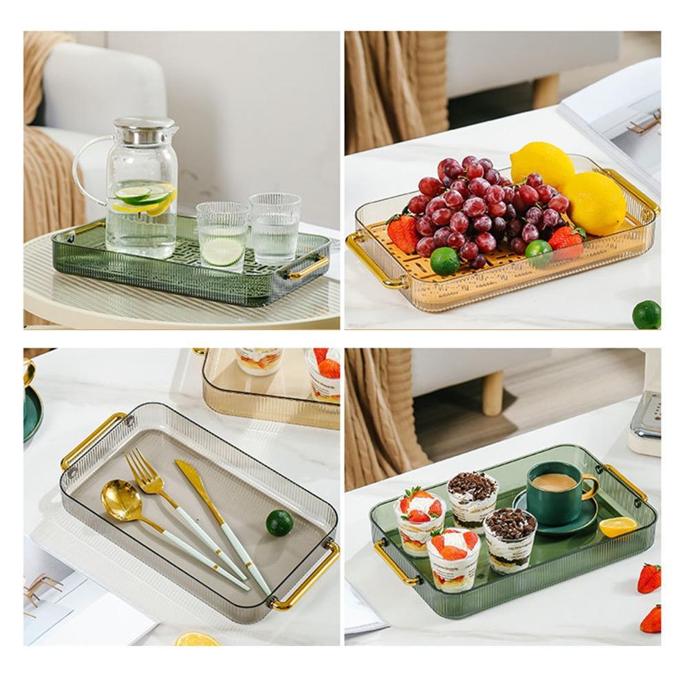 Double Layer Design Water Drainage Tea Tray With Handles Kitchen Counter Drain Board Coffee Table
