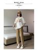 Women's Spring/Summer Maternity Cotton-Linen Stretch Wide-Leg Pants, Loose Fit, Cropped Length