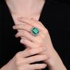 Luxury Emerald S925 Sterling Silver Ring for Women - Green Gemstone Inlaid