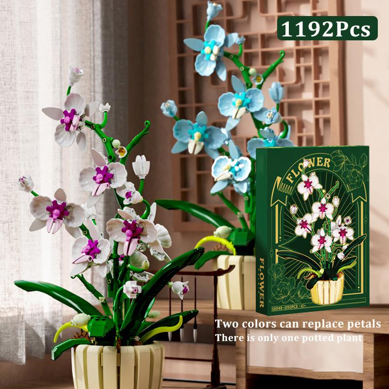 Kreative Rose Orchidee Ewige Blume Topf Pflanzung Bausteine Sonnenblume Lotus Romantische Blumen Steine Spielzeug Valentinstag Geschenk
