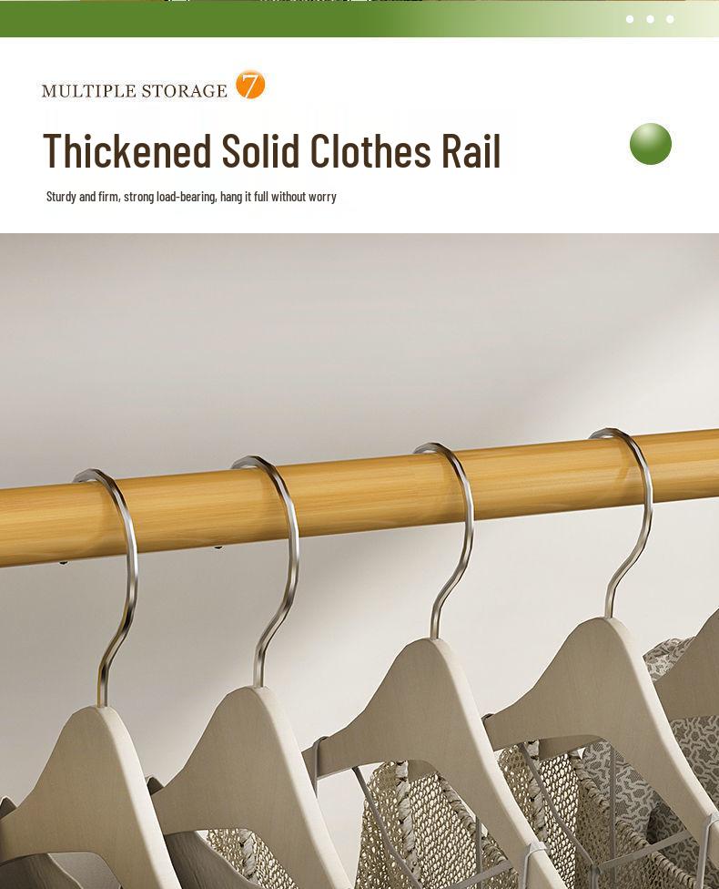 Bamboo Floor-Standing Clothes Rack & Wardrobe Organizer
