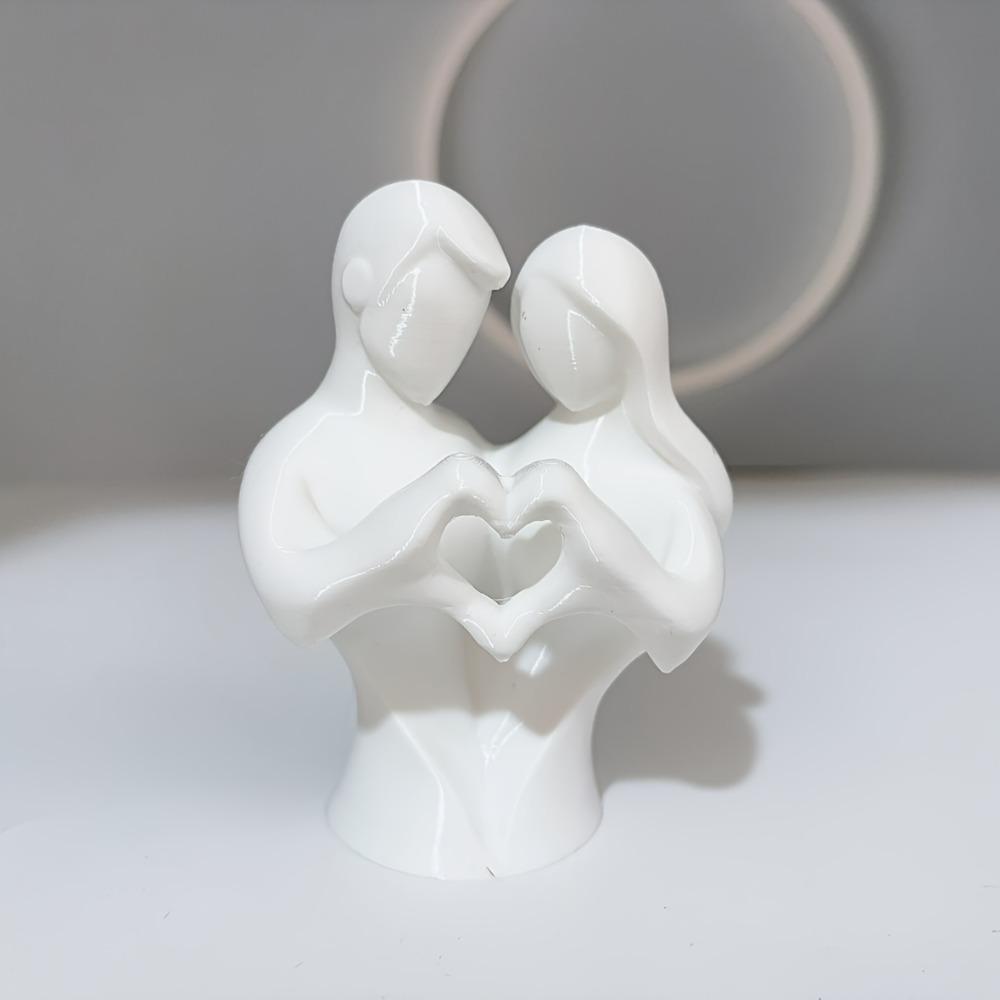 

Love Statue Abstract Statue Ornament, Love Theme Love Commemorative Ornament, Embrace Sculpture Home Desktop Decoration белый
