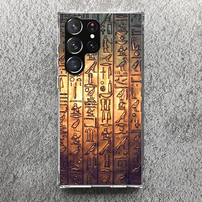 Egypt Nefertiti Anubis Ankh Pharaoh Phone Case For Samsung Galaxy S25 S24 S23 Ultra S22 Plus S21 S20 FE S10 + S25 Edge Soft Cove