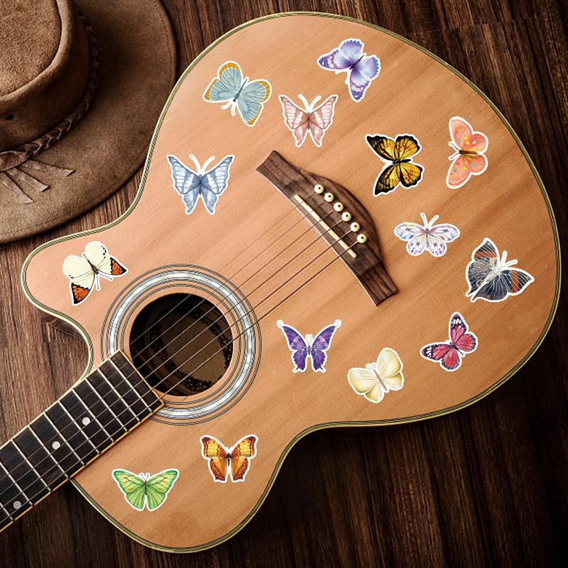 50Pc Colorful Butterfly Stickers Skateboard Stickers Extreme Sports Stickers Trolley Case Guitar Mug Notebook Trend Stickers