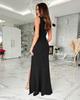 2023 Summer Bestseller Sleeveless V-Neck Solid Color Slit Dress