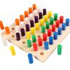 Children's Montessori Wooden Colorful Plugboard - Early Education Toy for Hand-eye Coordination & Color Cognition
