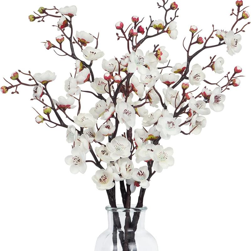 

Artificial Flowers Spring Plum Blossom Peach Branch Silk Flowers for Home Wedding Party New Year Decoration Wreaths Accessories 1pc рожевий