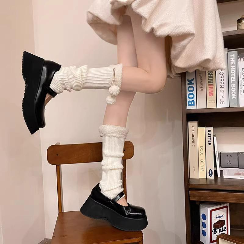 Warm Leg Socks Soft Crochet Sock Boot Cuffs Leg Warmer Socks Lolita Knitted Foot Cover For Autumn Wear Winter Wear Indoor