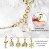 For Apple Watch Series 6/5/4/SE (2022)/SE 40mm Bracelet Watch Band Rhinestone Decor Pendant Metal Strap with PC Half Protective Frame Cover