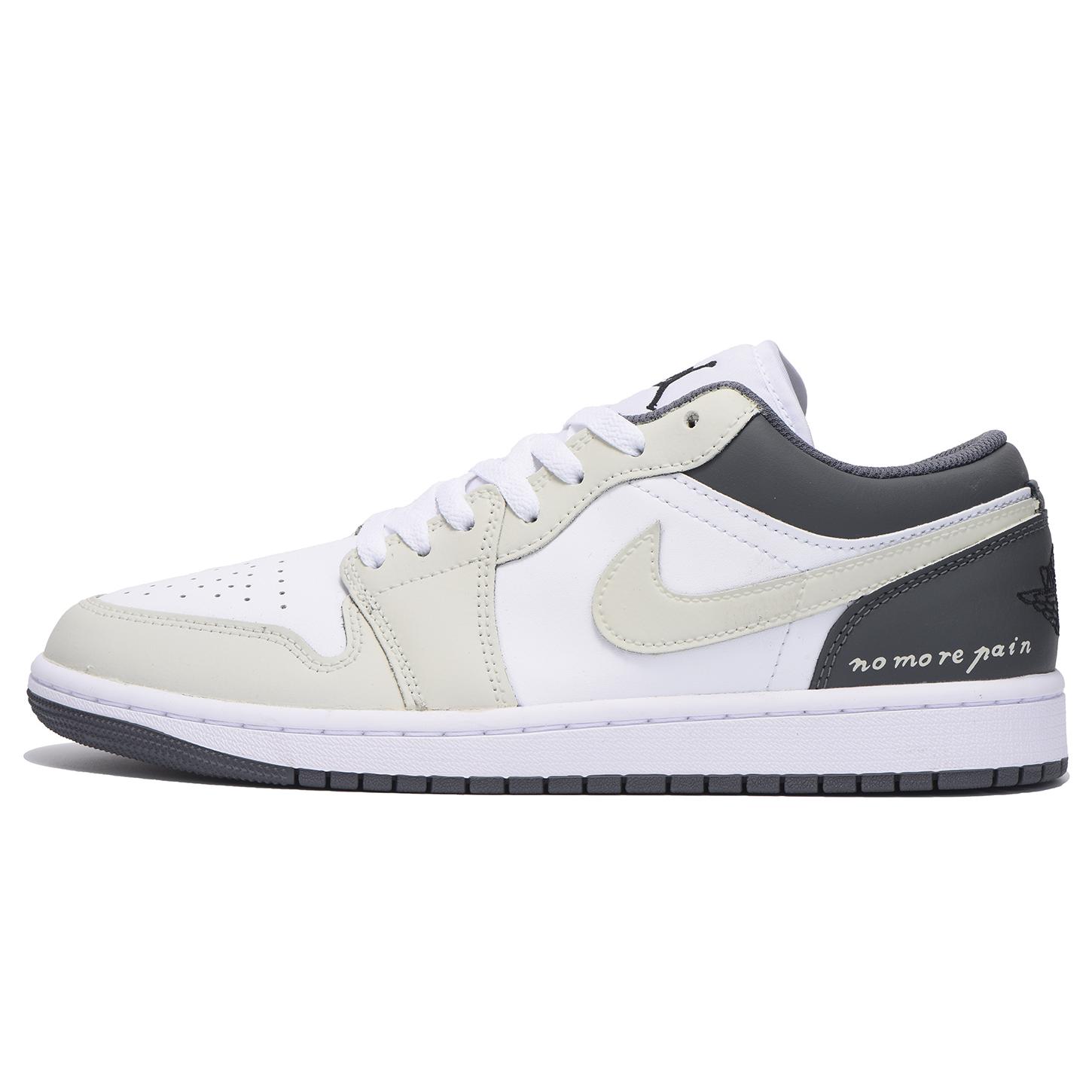 

Jordan Air Jordan 1 Slip Resistant Abrasion Resistant Low top Vintage Basketball Shoes Unisex Black Gray 553558-152(Team15-) 42