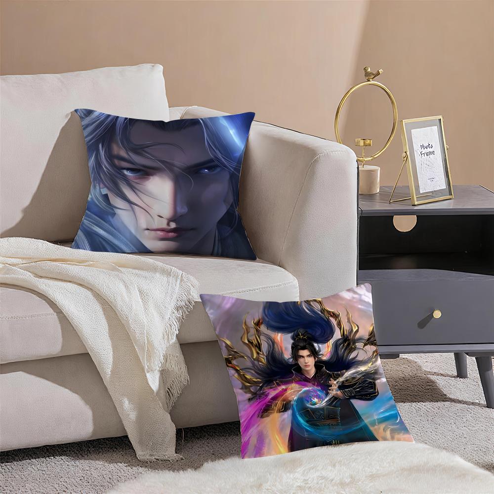 Cultivation Anime B-Battle Through The Heavens Cushion Cover Linen Pillowcase Cover Soft Decor For Sofa Home Room
