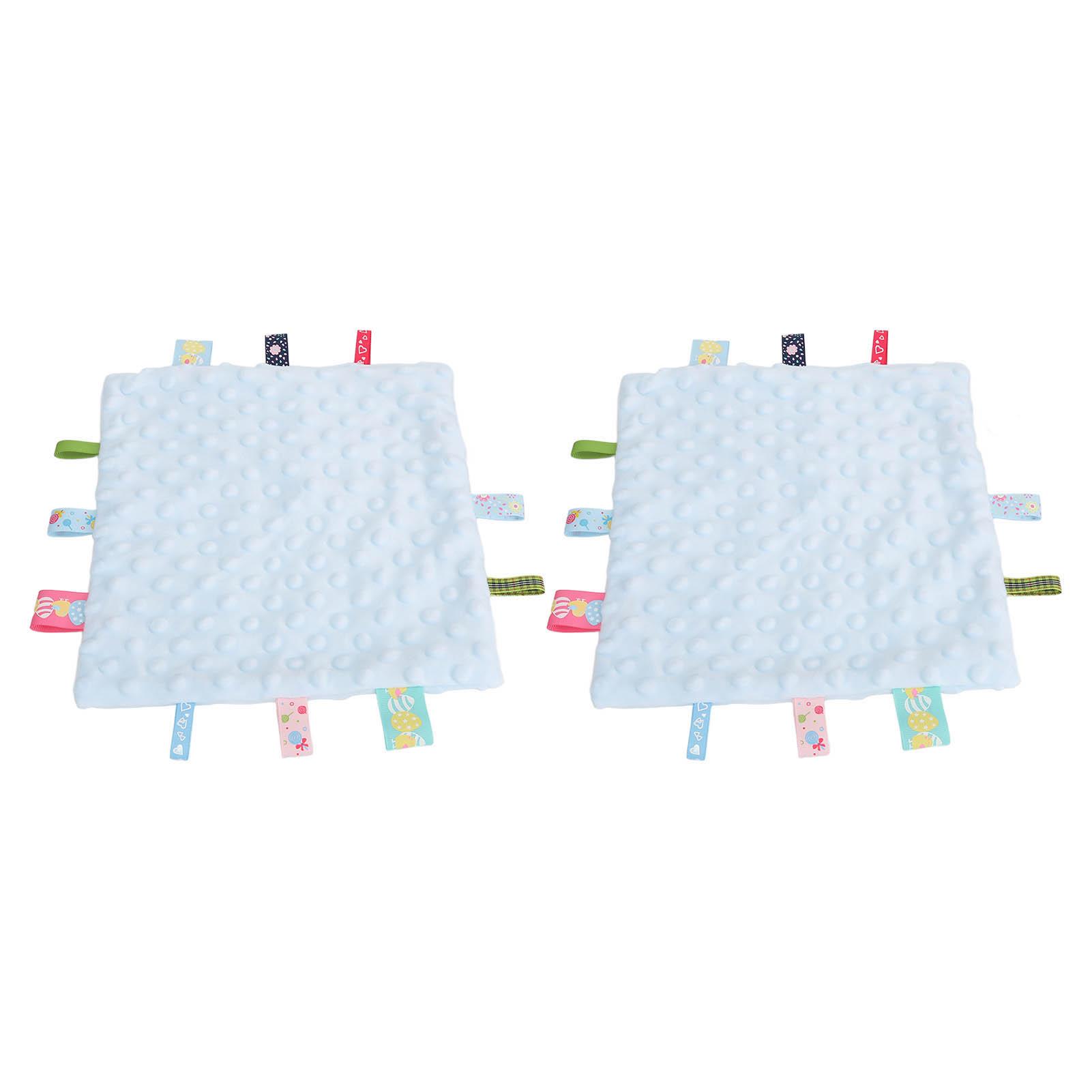 

2pcs Baby Security Blanket Pure Cotton 3D Particle Sensory Development Baby Comfort Blanket with Colorful
