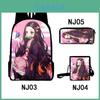 Demon Slayer Kimetsu No Yaiba Rucksack-Set aus atmungsaktivem Polyester für Schule und Reisen
