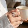 Delicate Design Adjustable Rings Elegant Women Jewelry Ornaments Flower Opening Rings  Gift