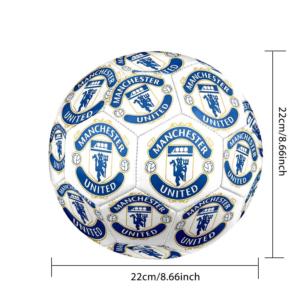 MUFC posterSoccer Ball Colorful All Ages Machine Stitched PVC Competition Ready Durable High-Bounce