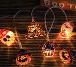 Halloween Battery Operated String Lights with Pumpkin Decorations for Indoor Outdoor Party Decor