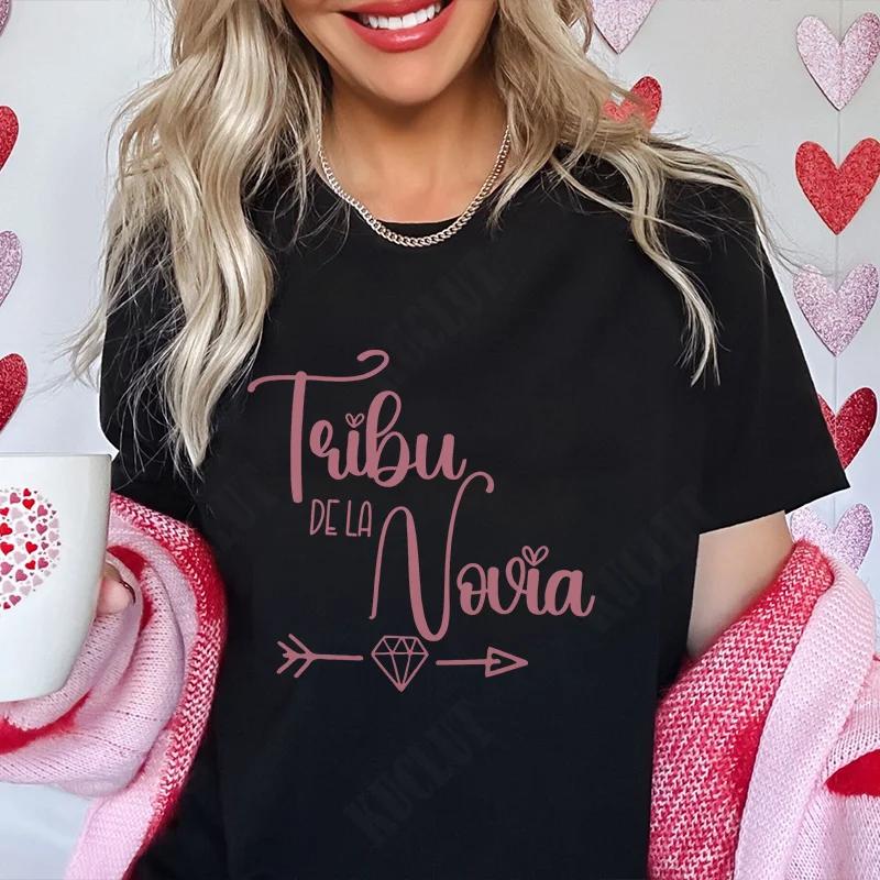 Spanish Girls Bachelorette Hen Party Tshirt Team Bride Squad Tops Women Single Farewell T-Shirt Bridal Shower Wedding Party Tees