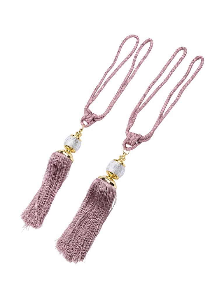 A Pair Of Luxury Curtain Holdbacks With Tassel Tiebacks And Beaded Ball
