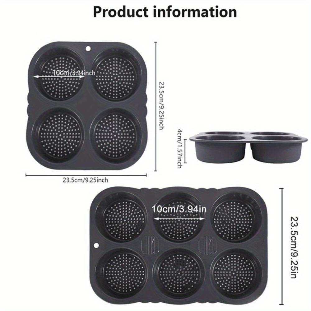 Non-Stick Silicone Hamburger Bun Pan and Muffin Tray Baking Mold for Bread Cupcakes Cakes and Pastries Kitchen Bakeware Tools