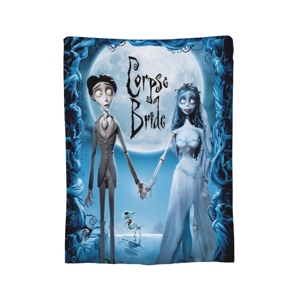 Corpse Bride Emily And Victor Blankets Fleece Summer  Multi-function Lightweight Thin Throw Blankets for Bedding Car Bedspread