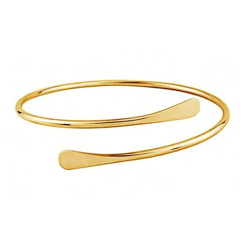 Простой геометрический многослойный регулируемый браслет-манжета с открытым концом