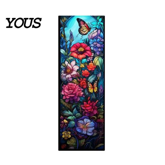 Retro Style Bookmark Stained Glass Flower Bookmark, Floral Acrylic Suncatcher Plant Book Page Marker, Gifts for Bookish, Women Lightweight