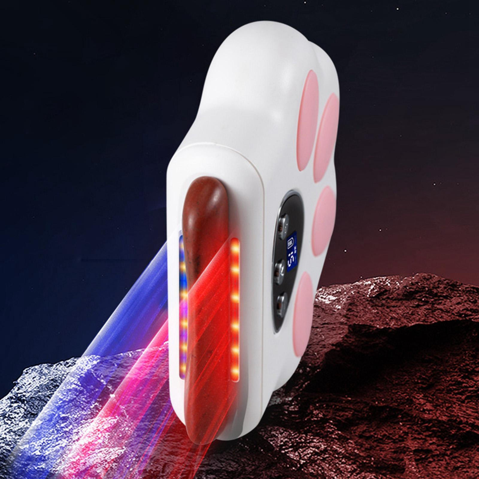 

Электрический инструмент для лица Bian Stone Gua Sha, легкий скребок для тела, портативный массажер для лица и шеи белый