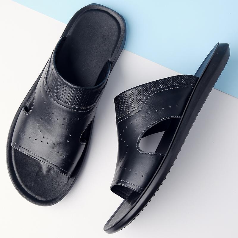 Summer Soft Slides Simple Leisure Walk Slippers for Men Lightweight Anti Slip Half Drag Beach Shoes Quick Dry Wading Aqua Shoes