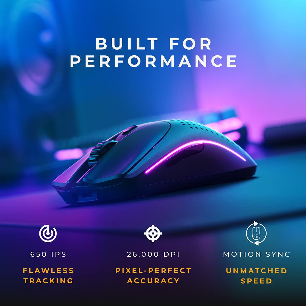 Glorious MODEL O 2 Wireless Gaming Large RGB Wireless and Bluetooth Connection Matte MS667 Mouse, Ultra-Lightweight 68g, Capacity, 2.4G Compatible,