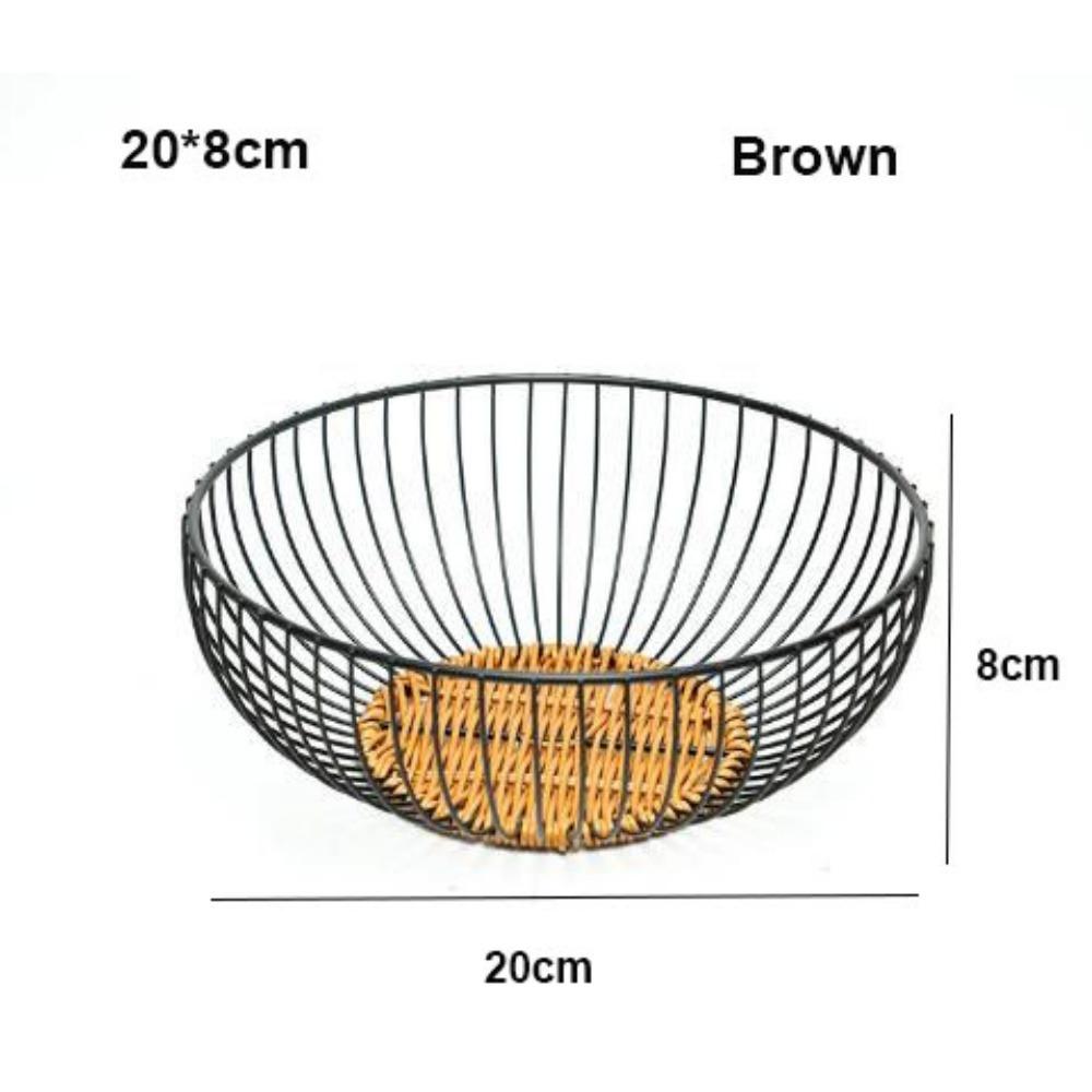 

6 стилей плетеная из лозы железная фруктовница пластик и металл гостиная закуски высокое качество хранение конфет 20*8cm Brown
