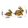 Chinese  Year Antique Solid Copper Zodiac Lucky Rabbit Statue Ornament Vintage Copper Key Chain Figurine Decoration