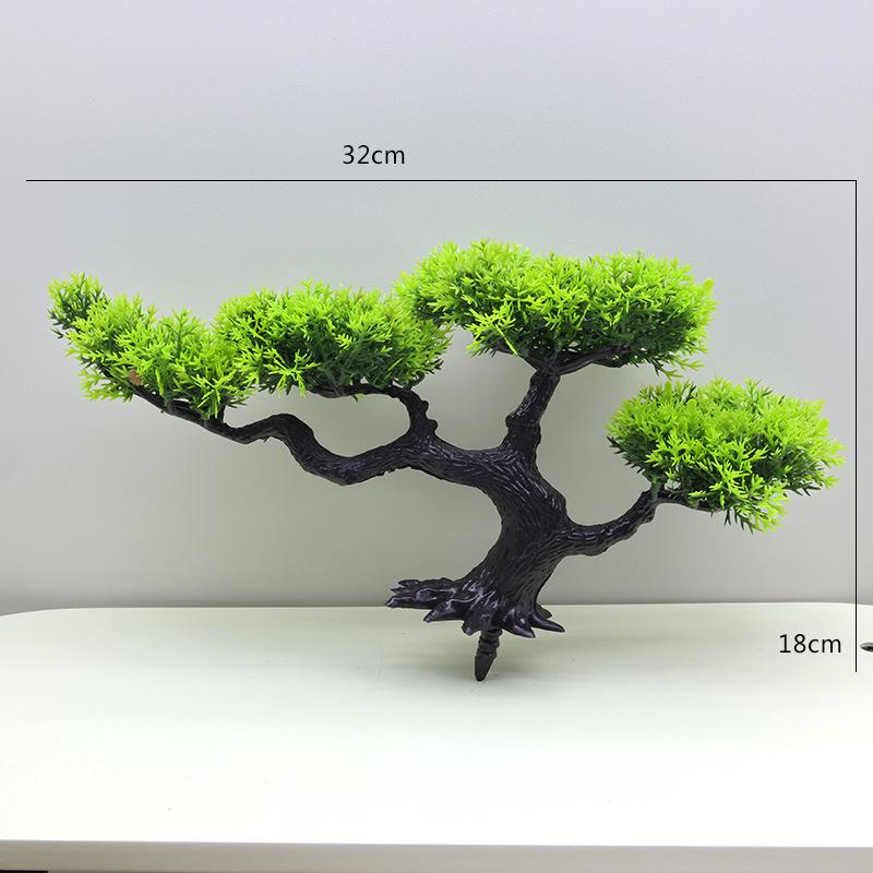 Artificial Pine Bonsai Desktop Decoration - Small Potted Green Plant Ornament for Living Room