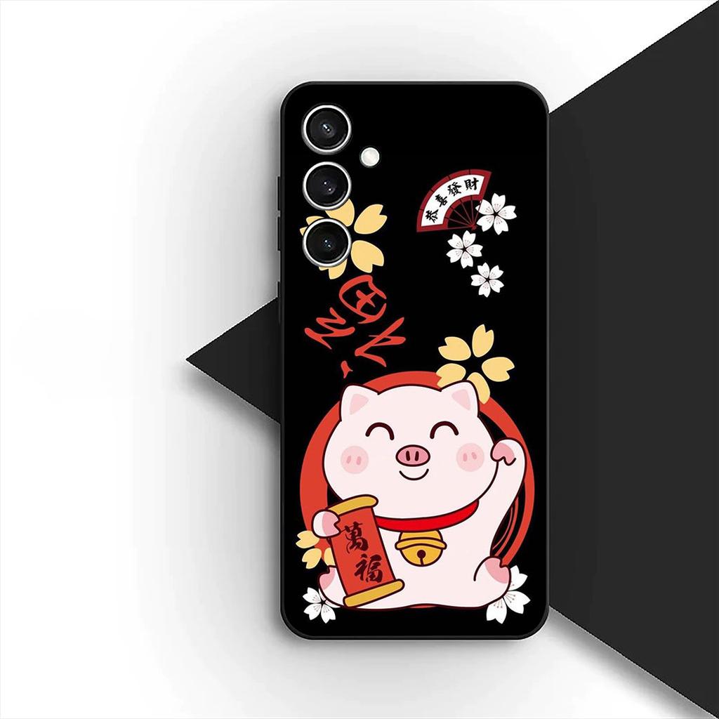Protective Cover for Samsung Galaxy S20 S22 S21 FE Ultra Plus A07 A17 A15 A16 A25 A57 A37 Casing Phone Case Lucky Money Cat
