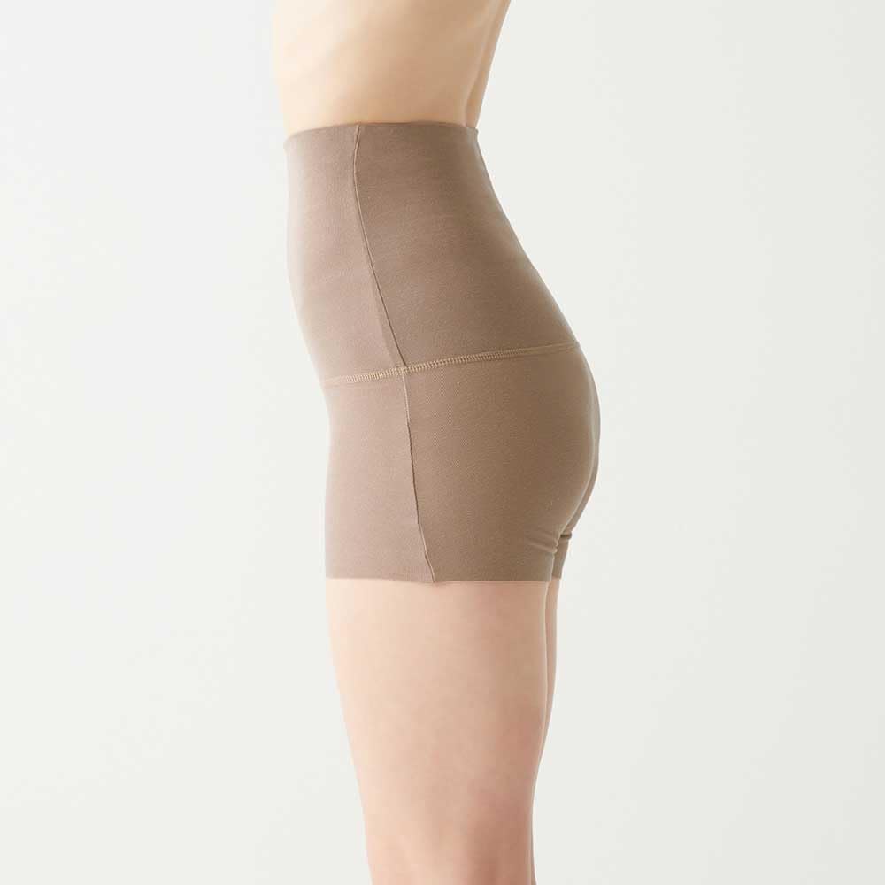 [GUNZE] Damshorts i svart termisk bomullsblandning med hög midja och fleecefoder [Alla 3 japanska storlekar], Värmealstrande, HOTMAGIC M
