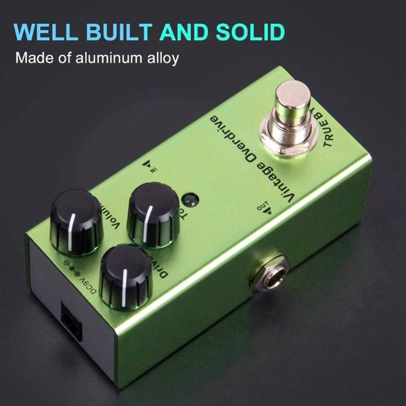 Mini-Eintyp DC9V Overdrive Pedal Geräuscharmes Gitarreneffektpedal Reines Signal, Solide Qualität, Leicht zu tragen