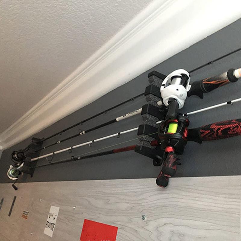 Portable Fishing Rod Rack Fishing Rod Storage Holder Wall Mount for Garage Carps Cabin Basement Holds 6/4/3 Fishing Rod